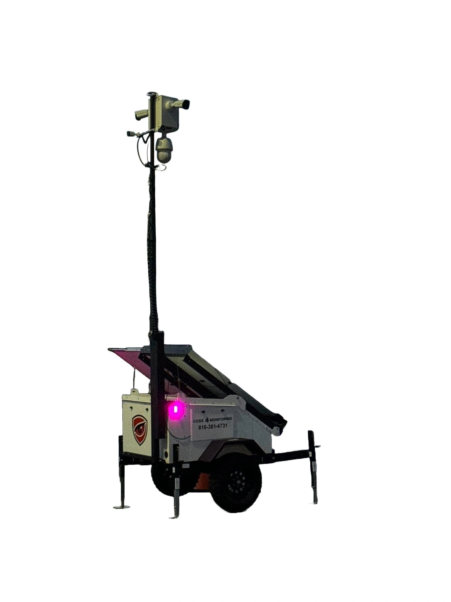 Code 4 solar-powered mobile surveillance camera unit
